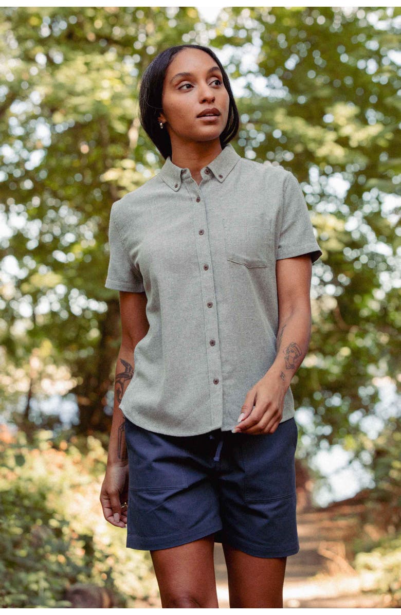 Bridge & Burn Juniper Shirt, Alternate, color, Olive Twill