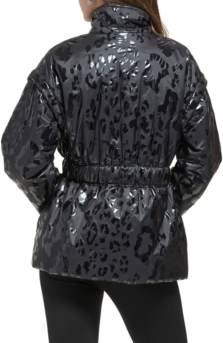 DKNY Allover Animal Print Puffer Jacket, Alternate, color, 