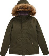 The North Face Greenland Waterproof 550 Fill Power Down Jacket with Faux Fur Trim