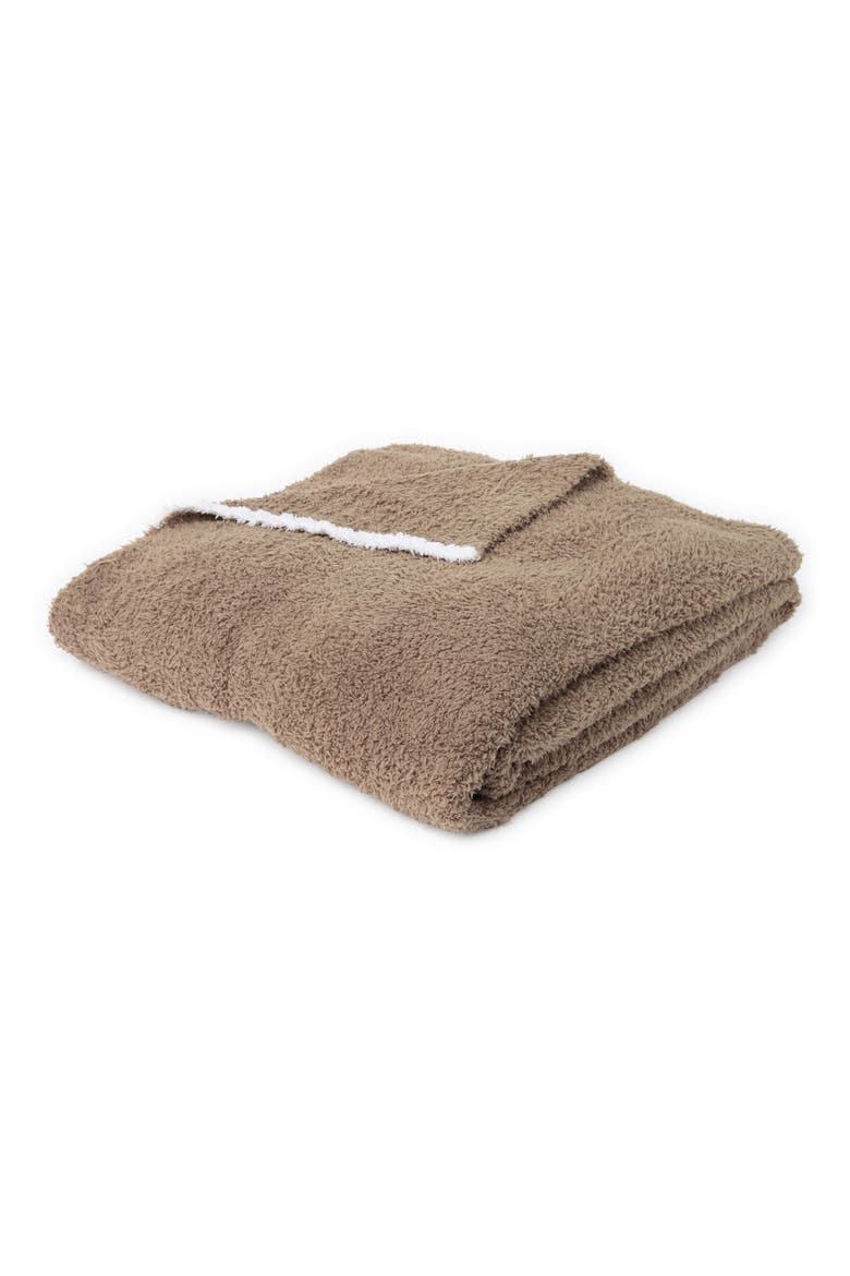 Barefoot Dreams CozyChic™ Rib Trim Throw - 45" x 60", Main, color, MOSS-WHITE