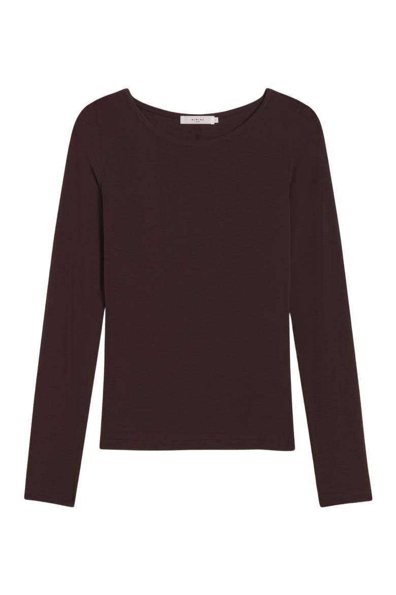 Long Sleeve Boat Tee, Alternate, color, Brown