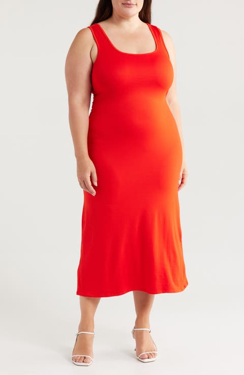 Racerback Jersey Midi Dress (Plus)