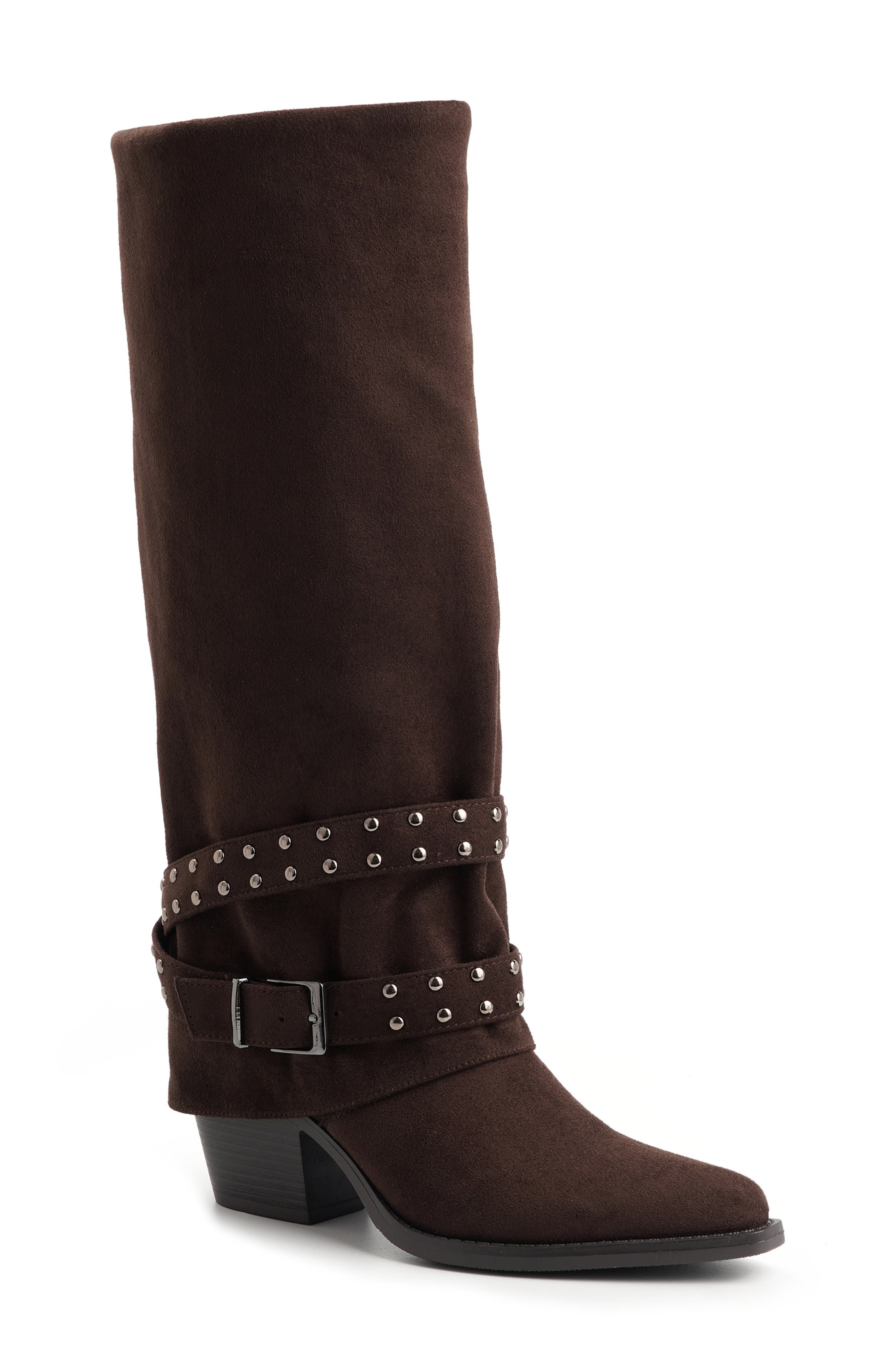 Bradley Faux Leather Tall Boot, Main, color, BROWN