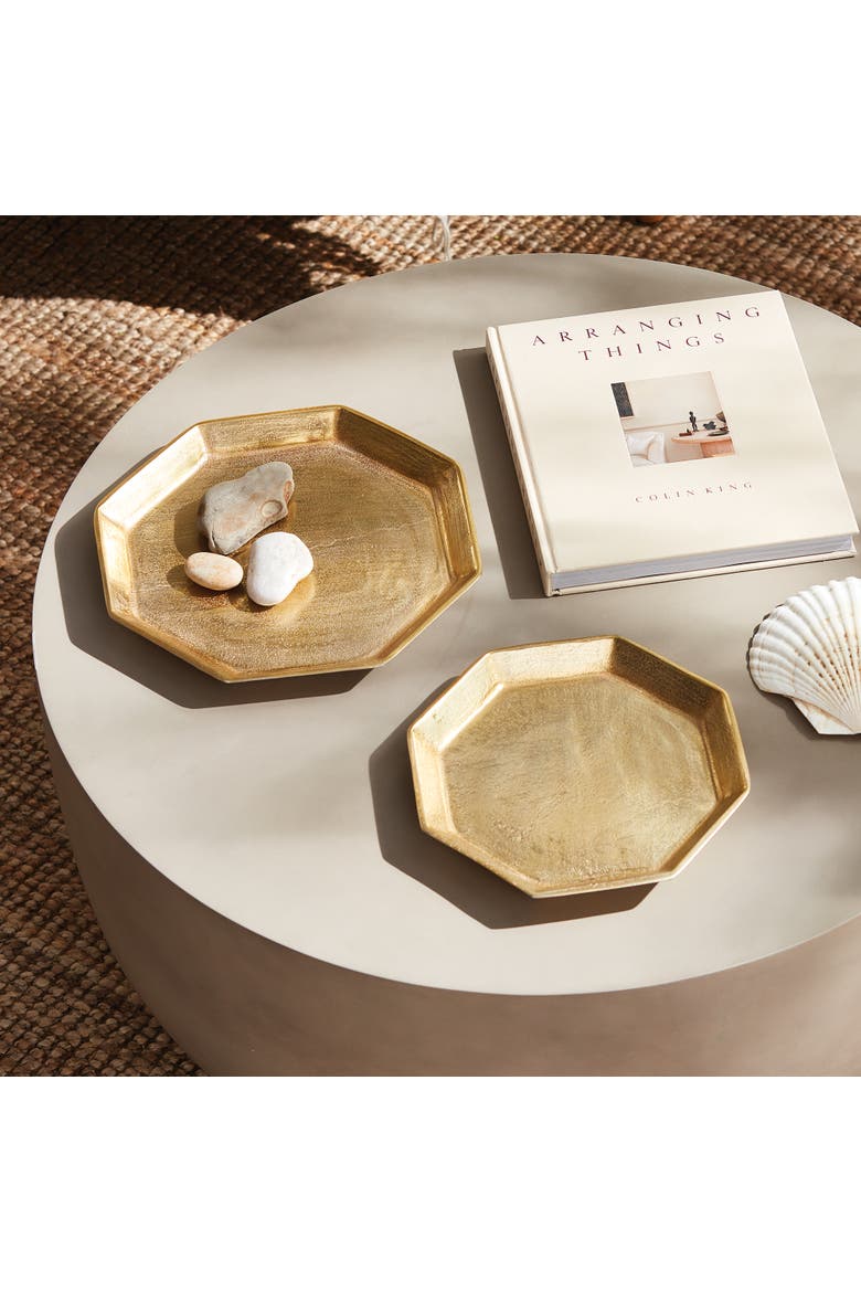 Dezi Octagonal Serving Trays St/2, Alternate, color, Gold