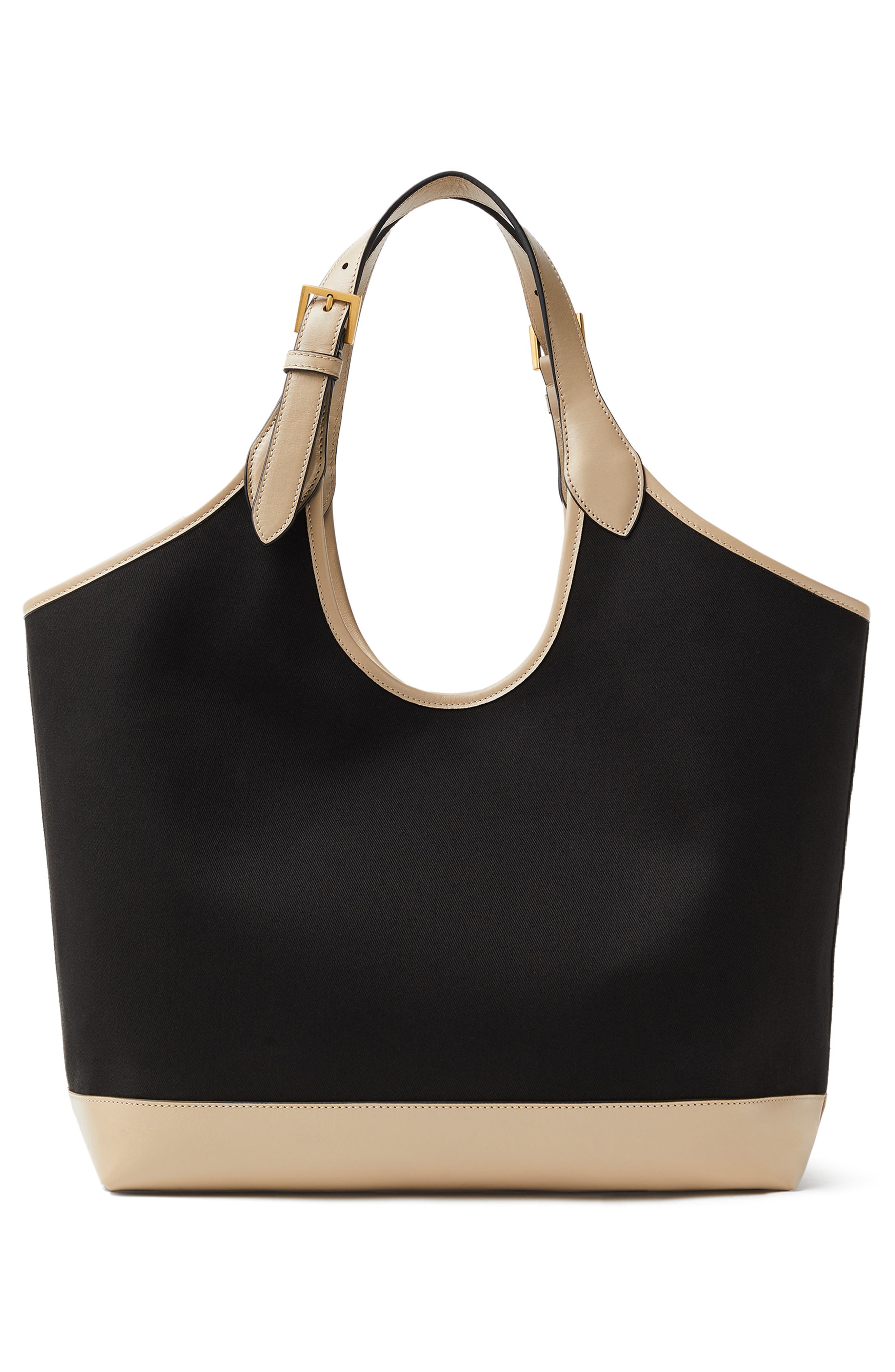 Large Rivière Canvas & Leather Tote, Alternate, color, BLACK GREY ROSEWOOD GOLD
