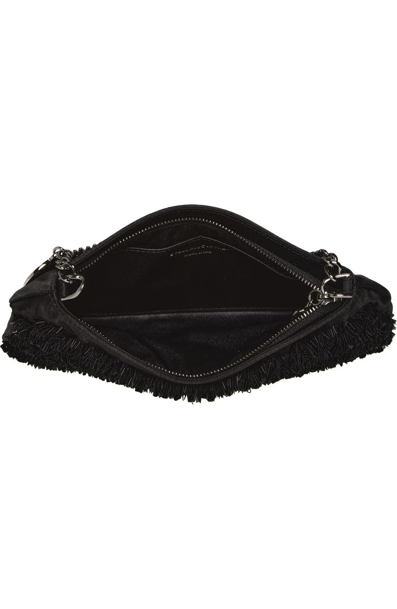 Stella McCartney Mini Falabella Beaded Satin Evening Bag, Alternate, color, Black