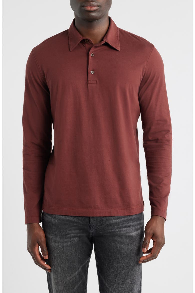 Bryce Long Sleeve Polo, Main, color, CRANBERRY