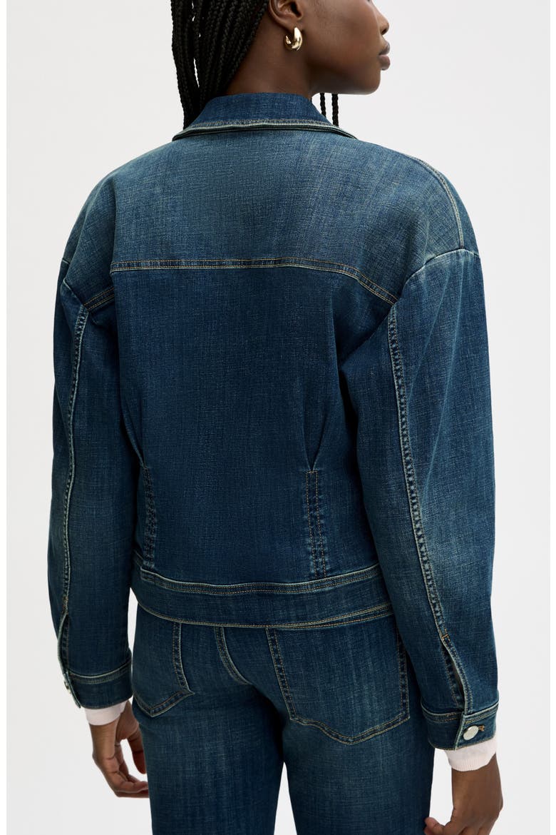 Cinch Waist Denim Jacket, Alternate, color, BOZEMAN MED WASH