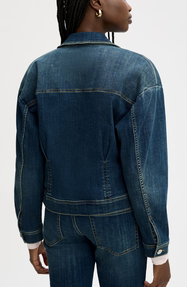 Sam Edelman Cinch Waist Denim Jacket, Alternate, color, Bozeman Med Wash