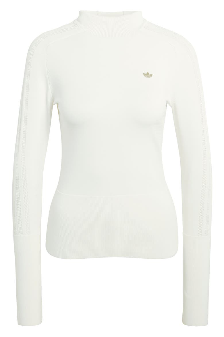 Hooded Logo Knit Sweater, Alternate, color, OWHITE