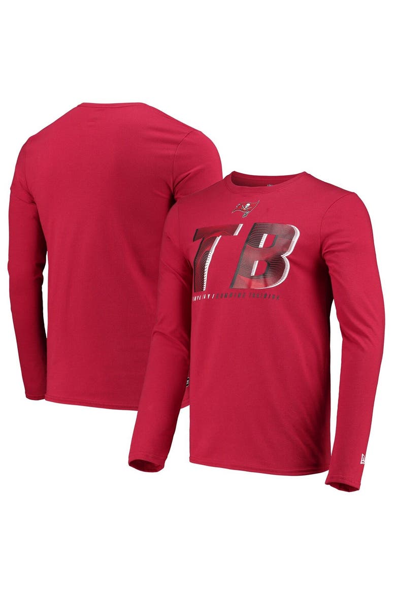 Men's New Era Red Tampa Bay Buccaneers Combine Authentic Static Abbreviation Long Sleeve T-Shirt, Main, color, Red