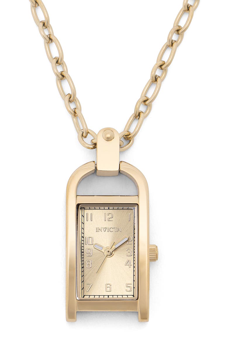 Mini Quartz Pendant Watch, Main, color, GOLD