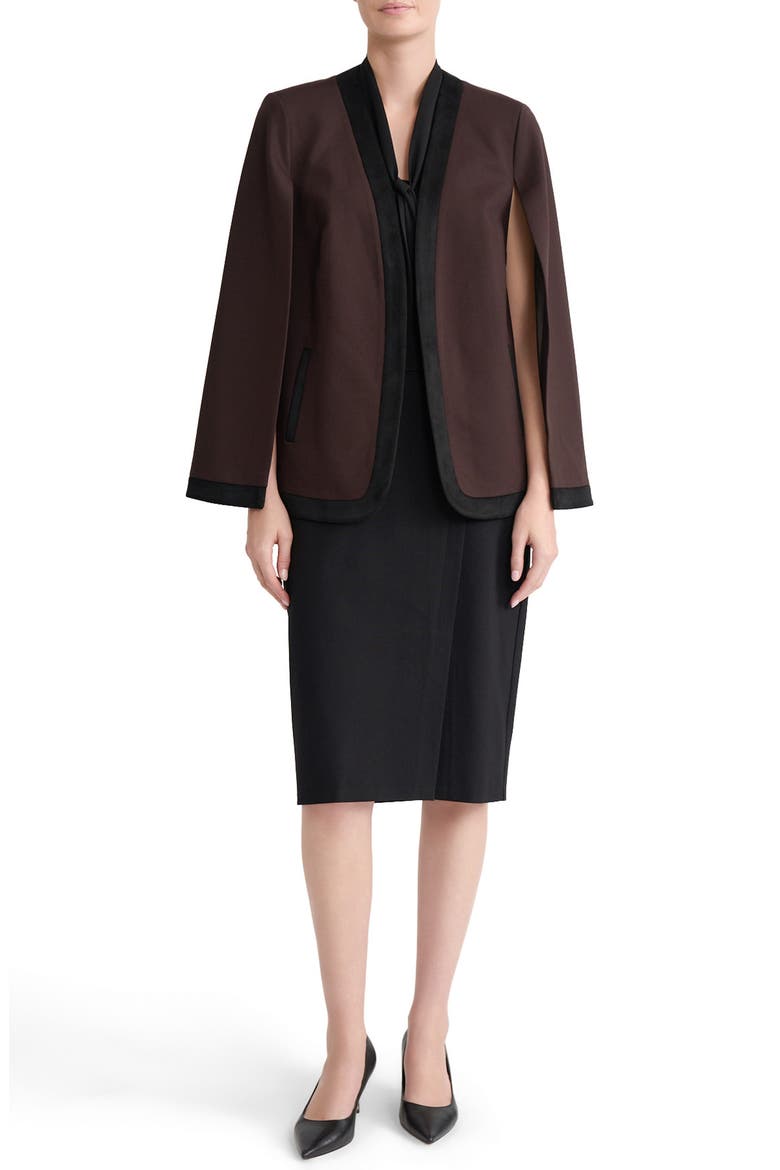 Cape with Combo Framing, Alternate, color, RICH CHOCOLATE/ BLACK