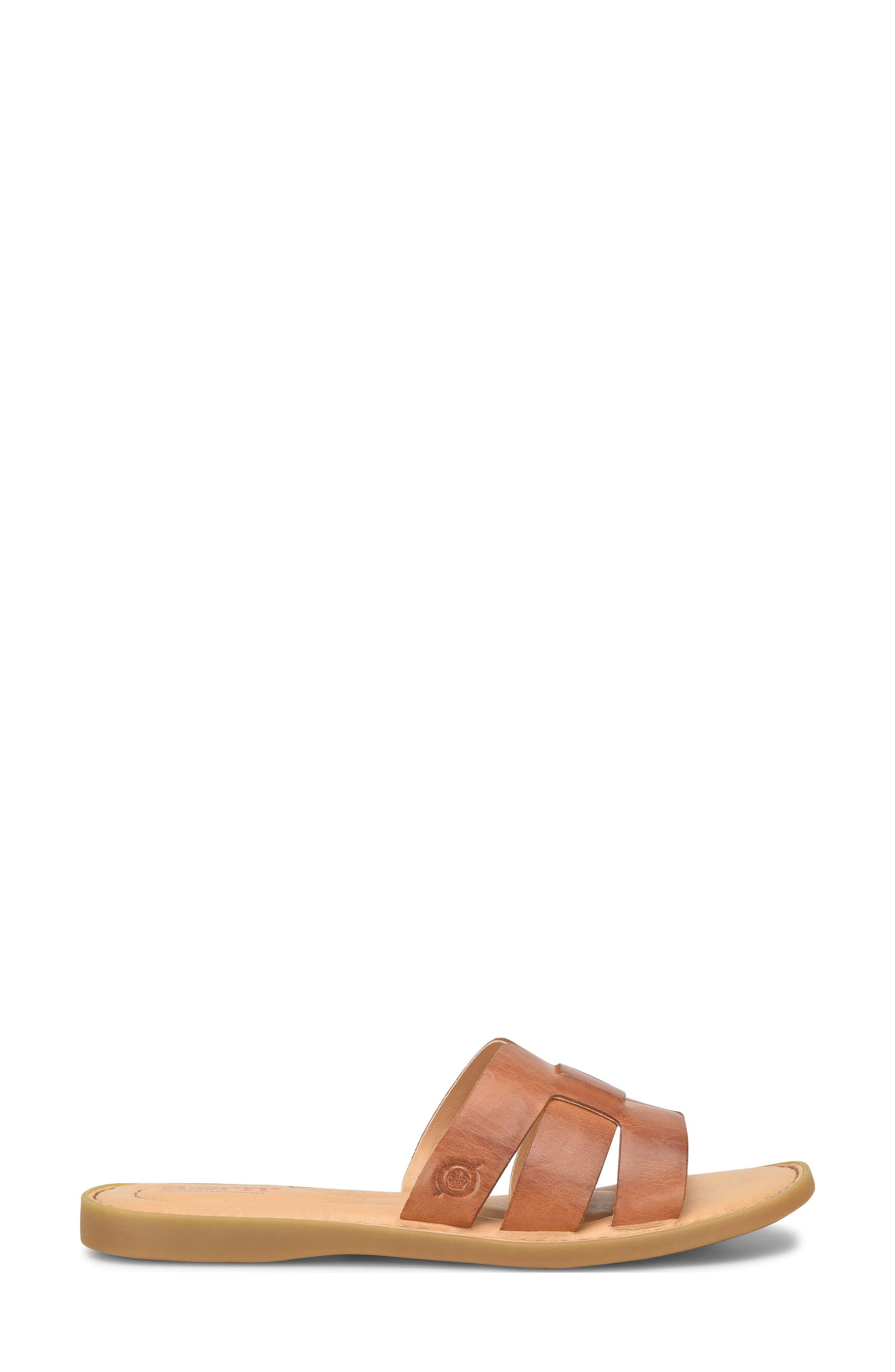 Børn Mindi Slide Sandal, Alternate, color, Brown Leather