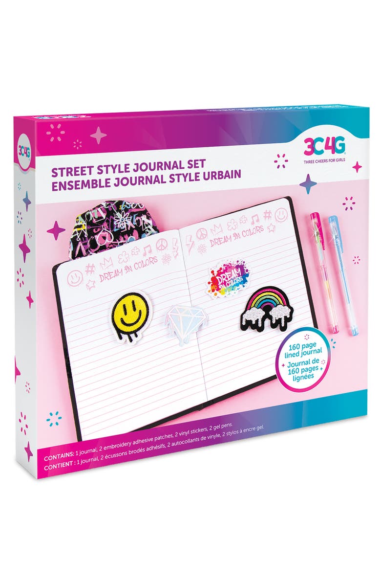 Three Cheers For Girls Street Style Journal Set 7 Piece Set 160 Page Lined Journal, Alternate, color, Multicolored