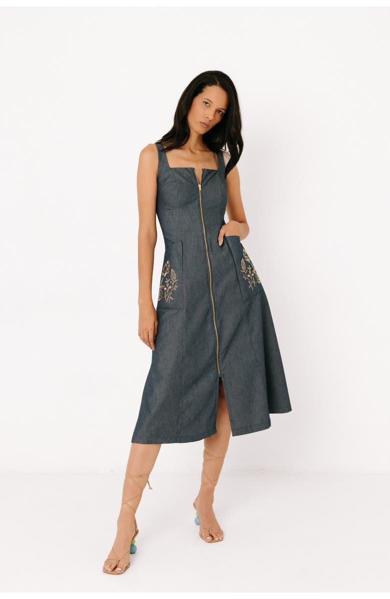 Valentina Gordon Harbor Dress, Main, color, Dark Denim