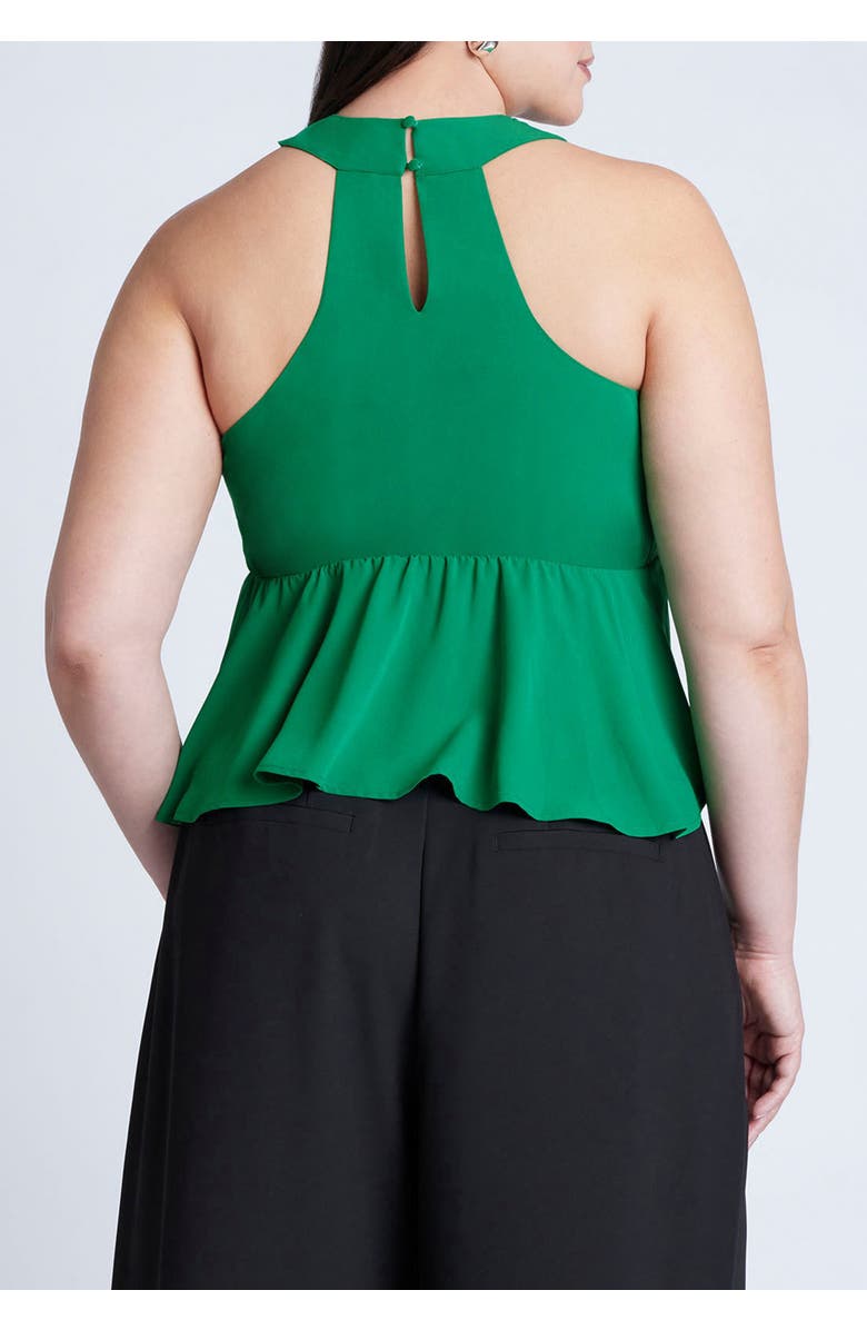 ELOQUII Halter Top With Peplum, Main, color, Vivid Green