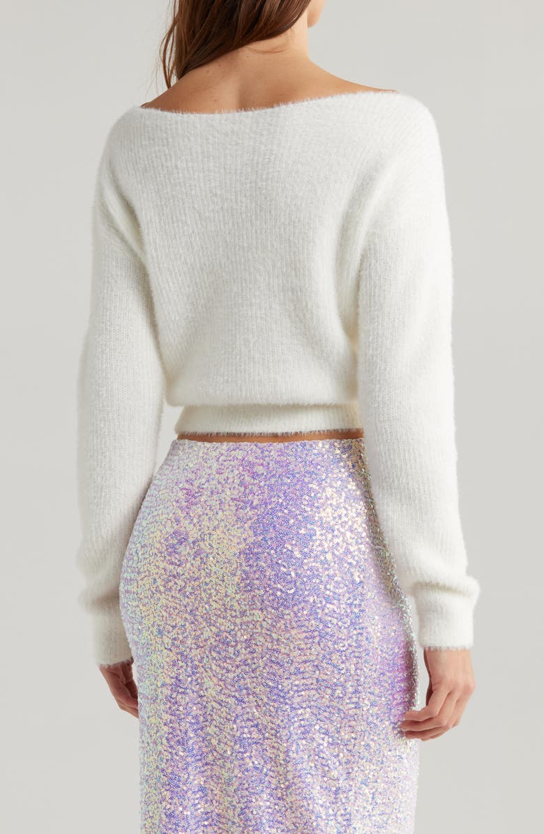 Pine Surplice Wrap Eyelash Knit Sweater