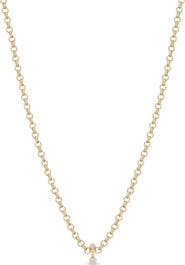 Zoë Chicco Diamond Pendant Rolo Chain Necklace