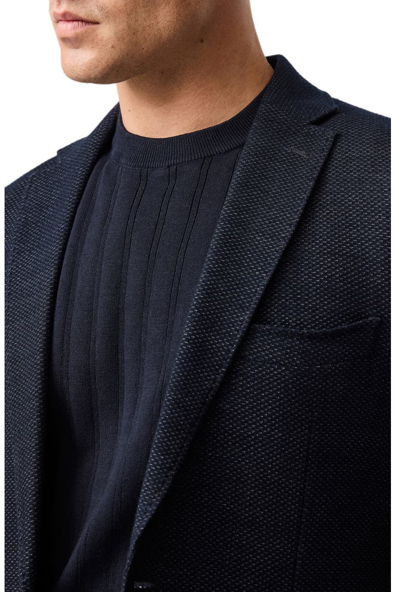 Canning Street Short Sleeve Stripe Cotton & Hemp Crewneck Sweater, Alternate, color, MIDNIGHT
