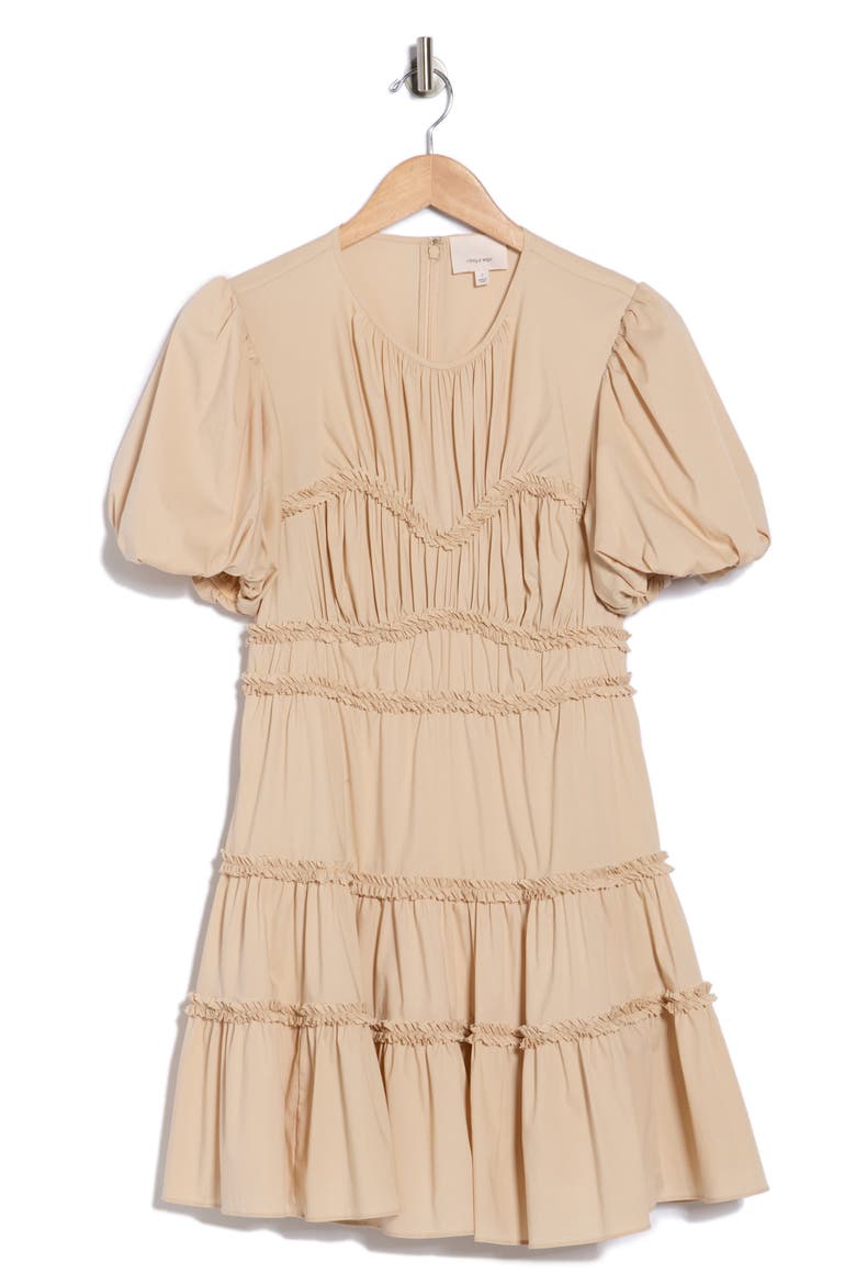 Sirrina Puff Sleeve Cotton Blend Minidress, Alternate, color, BLUSH DUNE
