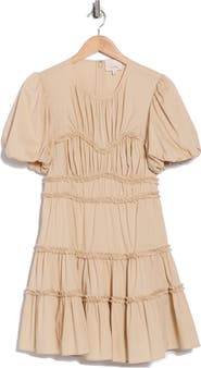 Cinq à Sept Sirrina Puff Sleeve Cotton Blend Minidress