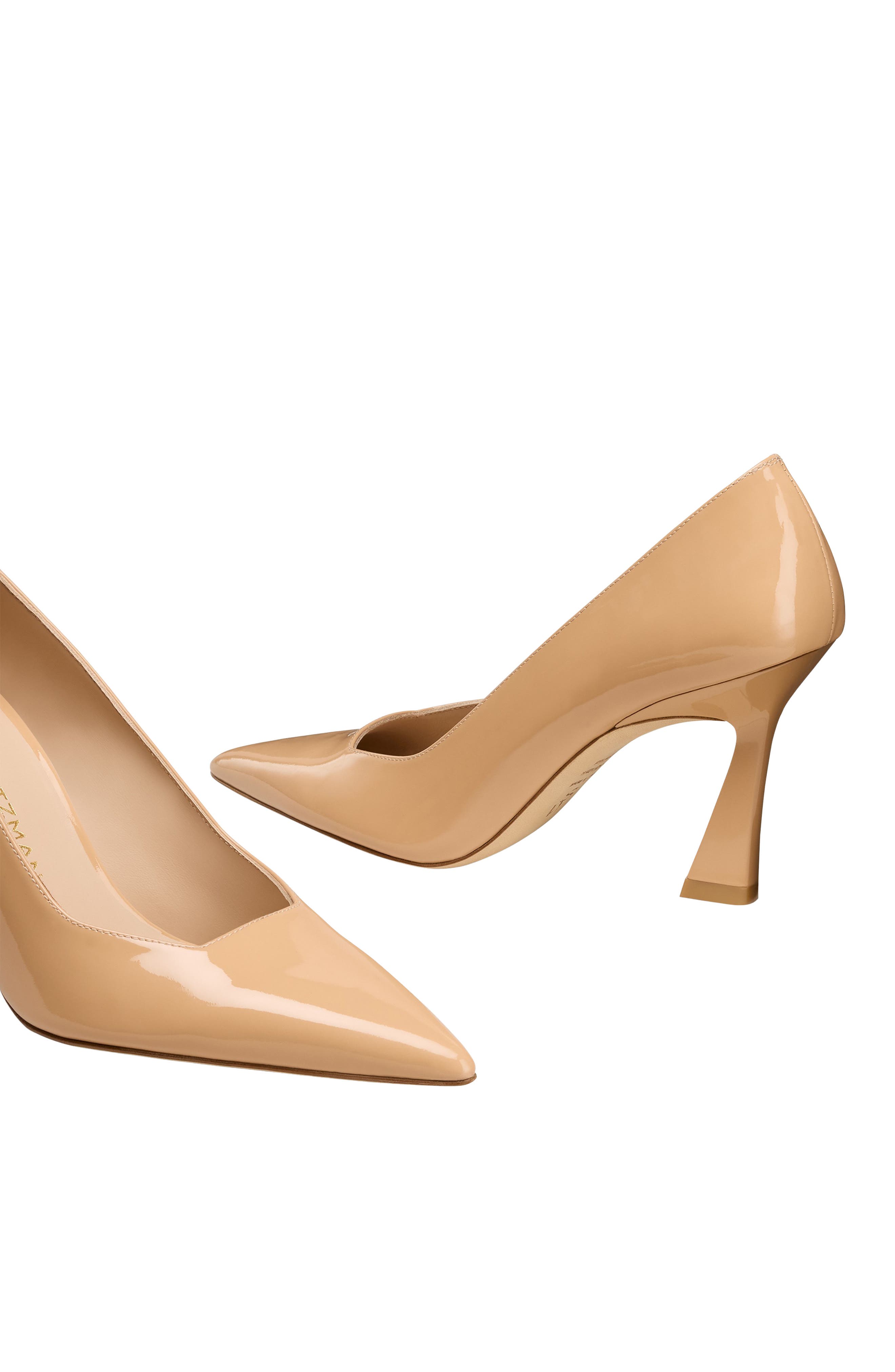 Vinnie 85 Patent Leather Pointed Toe Pump, Alternate, color, ADOBE BEIGE