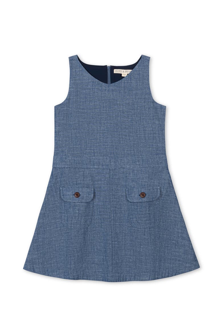 Kids' Organic V-Neck Chambray Jumper, Main, color, Chambray
