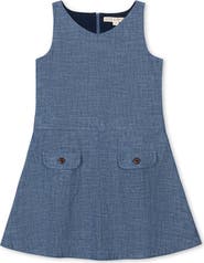 Hope & Henry Kids' Organic V-Neck Chambray Jumper
