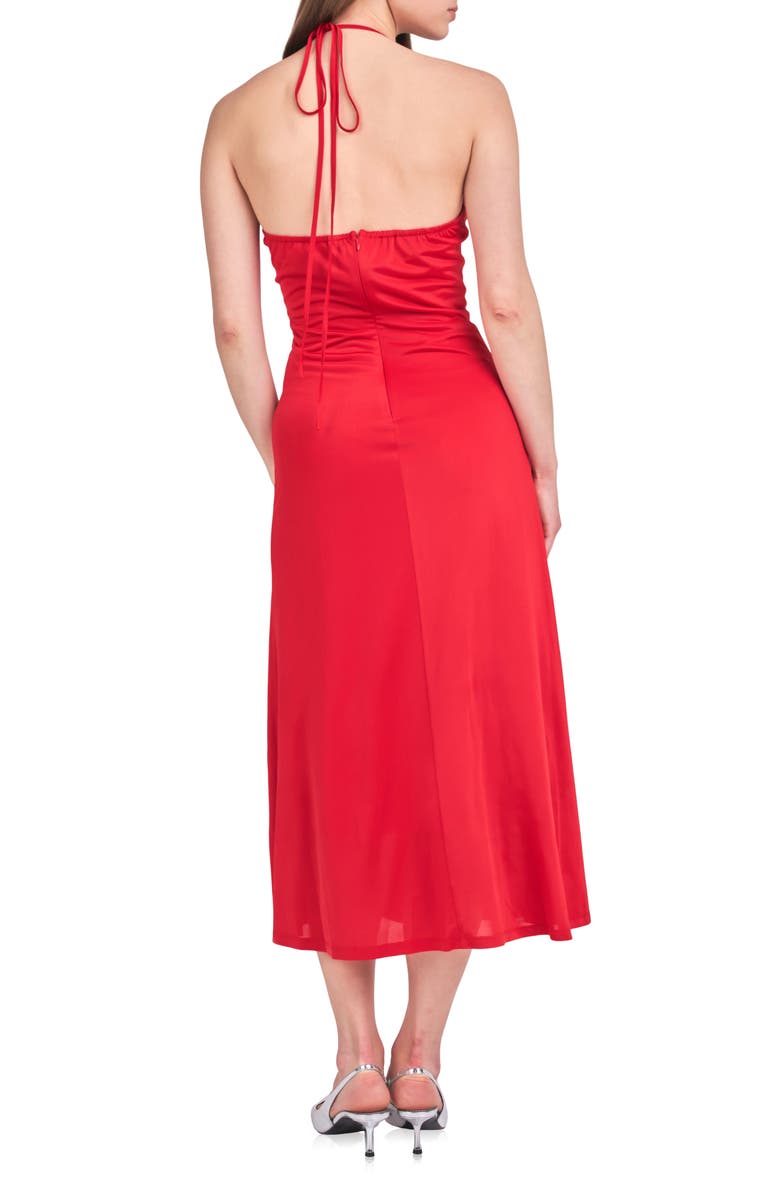 Endless Rose Ruched Halter Midi Dress, Alternate, color, 
