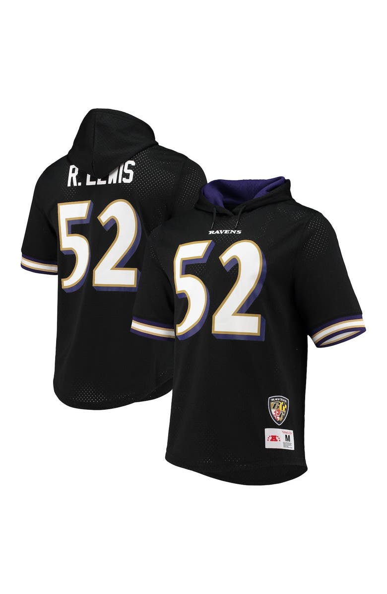 Mitchell & Ness Men's Mitchell & Ness Ray Lewis Black Baltimore Ravens Retired Player Mesh Name & Number Hoodie T-Shirt, Main, color,