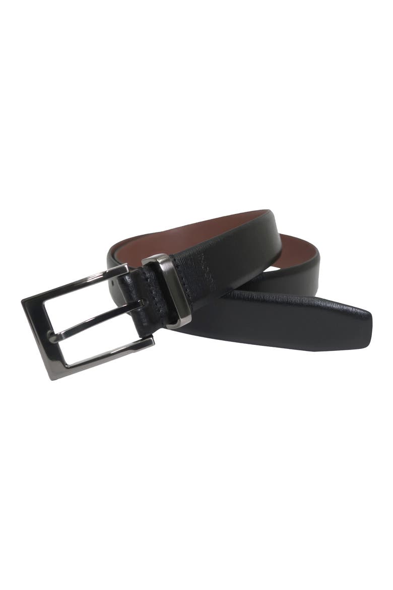Reversible Leather Belt, Alternate, color, BLACK