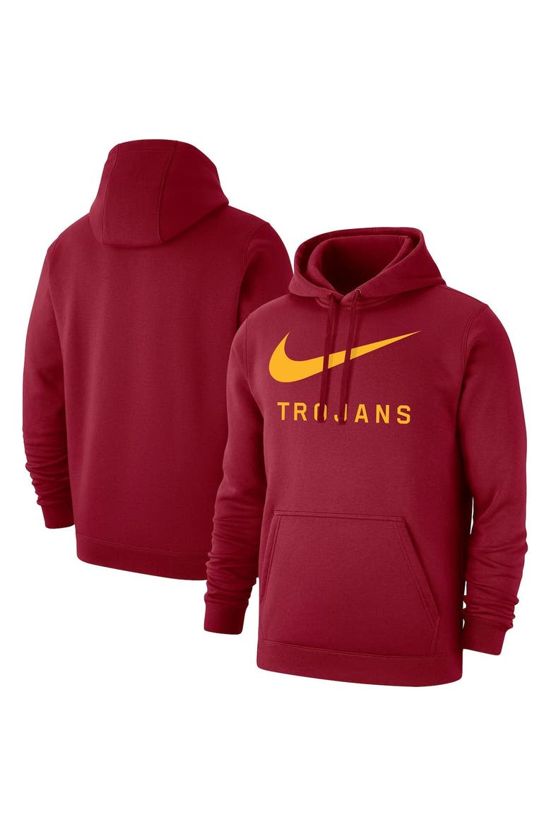 Men's Nike Cardinal USC Trojans Big Swoosh Club Pullover Hoodie, Main, color, Cardinal