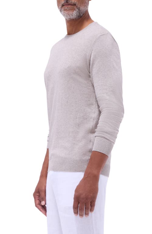 Bugatchi Cotton & Cashmere Crewneck Sweater In Stone