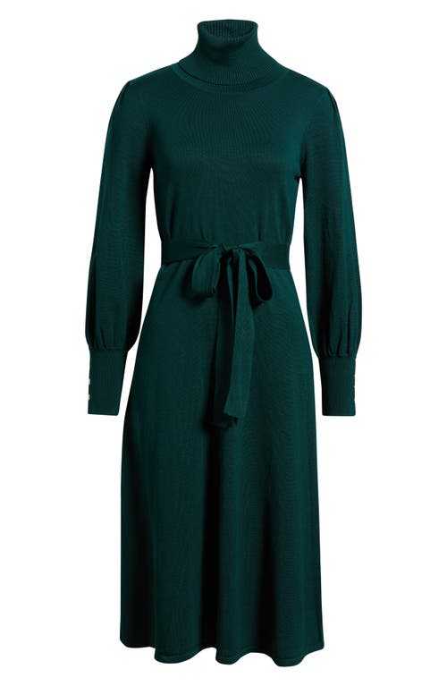 Julia Jordan Turtleneck Long Sleeve Midi Dress In Green