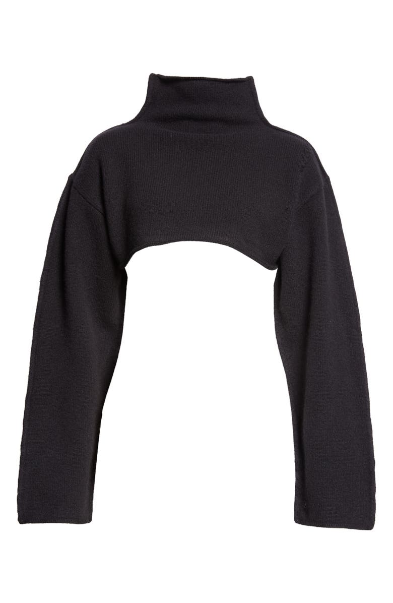 Marni Funnel Neck Virgin Wool Crop Sweater, Alternate, color, 