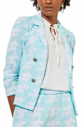 Ming Wang Houndstooth Knit Blazer