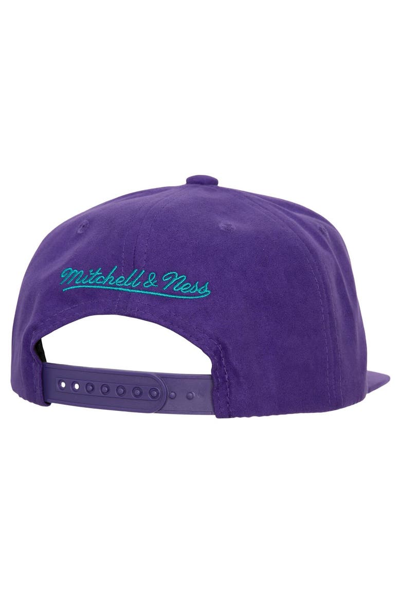 Mitchell & Ness Men's Mitchell & Ness Purple Charlotte Hornets Sweet Suede Snapback Hat, Alternate, color, 