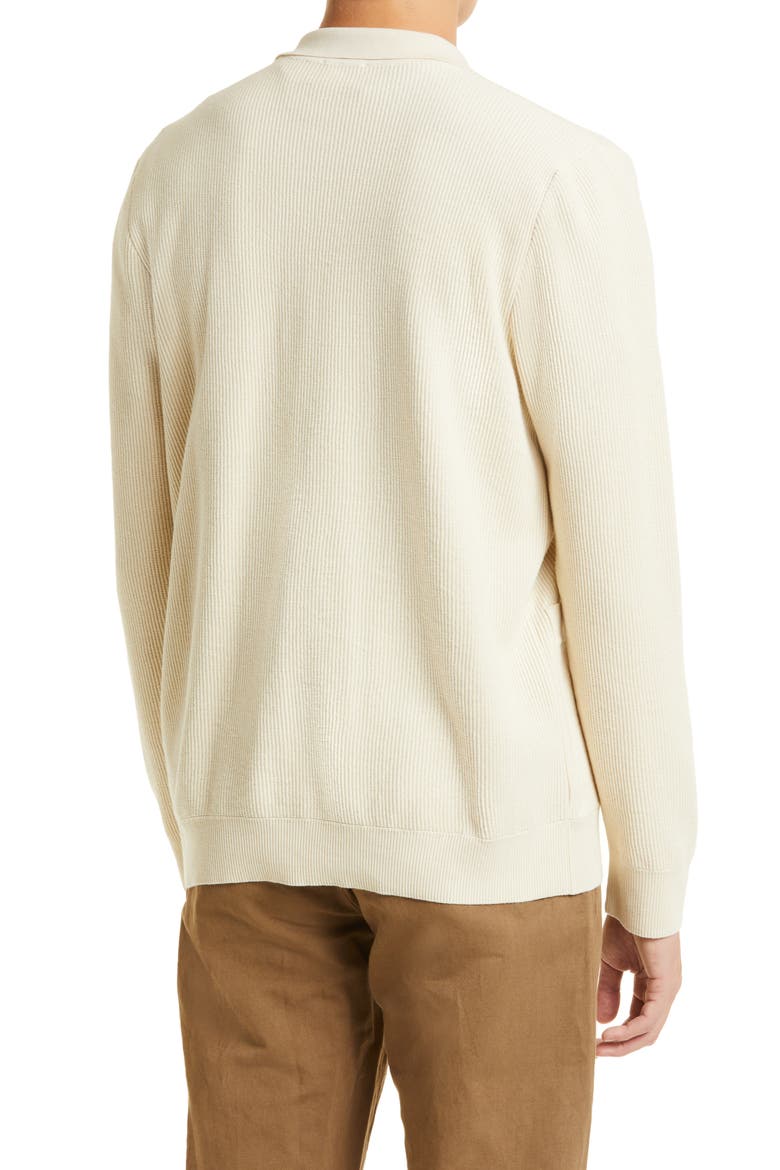 Men's Ribbed Egyptian Cotton Cardigan, Alternate, color, ECRU