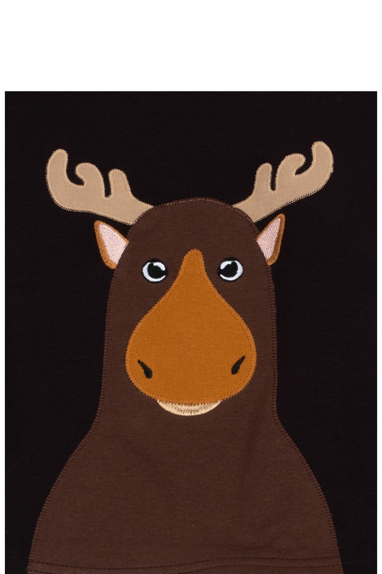 Kids Cotton Two-Piece Printed Holiday Pajamas, Alternate, color, Full Moose