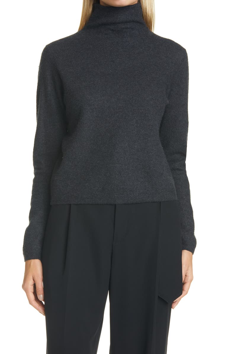 Vince Cashmere Crop Turtleneck Sweater, Main, color, 