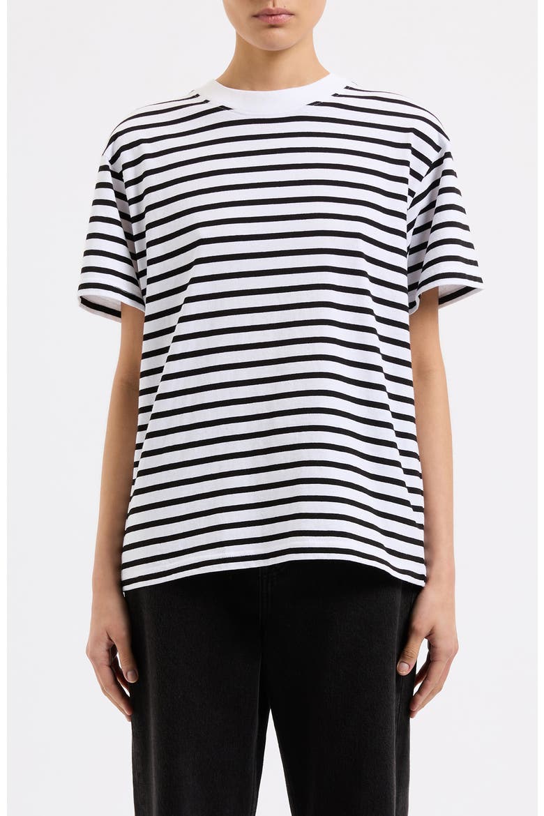 Stripe Boyfriend Tee, Main, color, Black Stripe