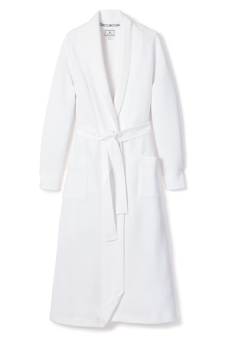 Ophelia Pima Cotton Jacquard Robe, Alternate, color, WHITE