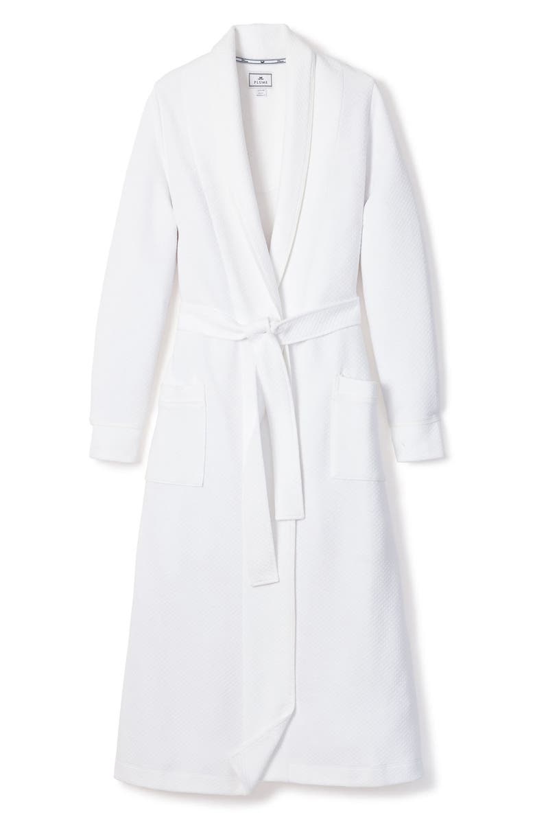 Petite Plume Ophelia Textured Matelassé Robe, Alternate, color, White