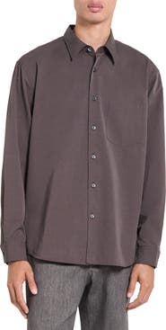 Theory Weekend Solid Cotton Blend Button-Up Shirt
