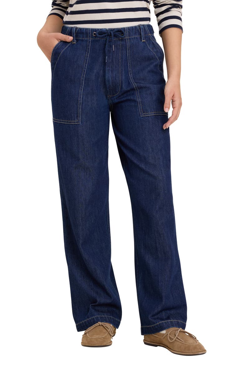 Jordan Drawstring Straight Leg Jeans, Main, color, DARK WASH