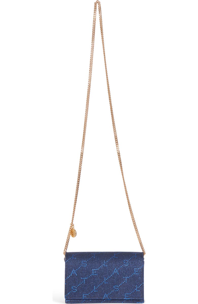 Stella McCartney Mini Monogram Metallic Crossbody Bag, Main, color,