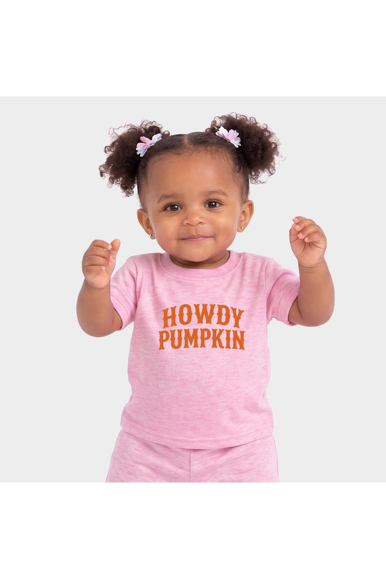 Howdy Pumpkin Western Infant Jogger Pant Crew Set, Main, color, Cotton Candy