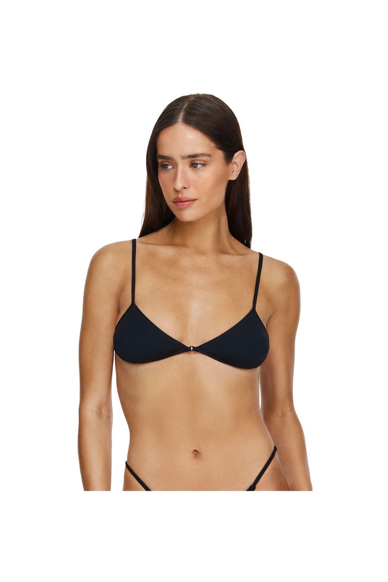 Midnight V-Neck Bikini Top, Main, color, Black