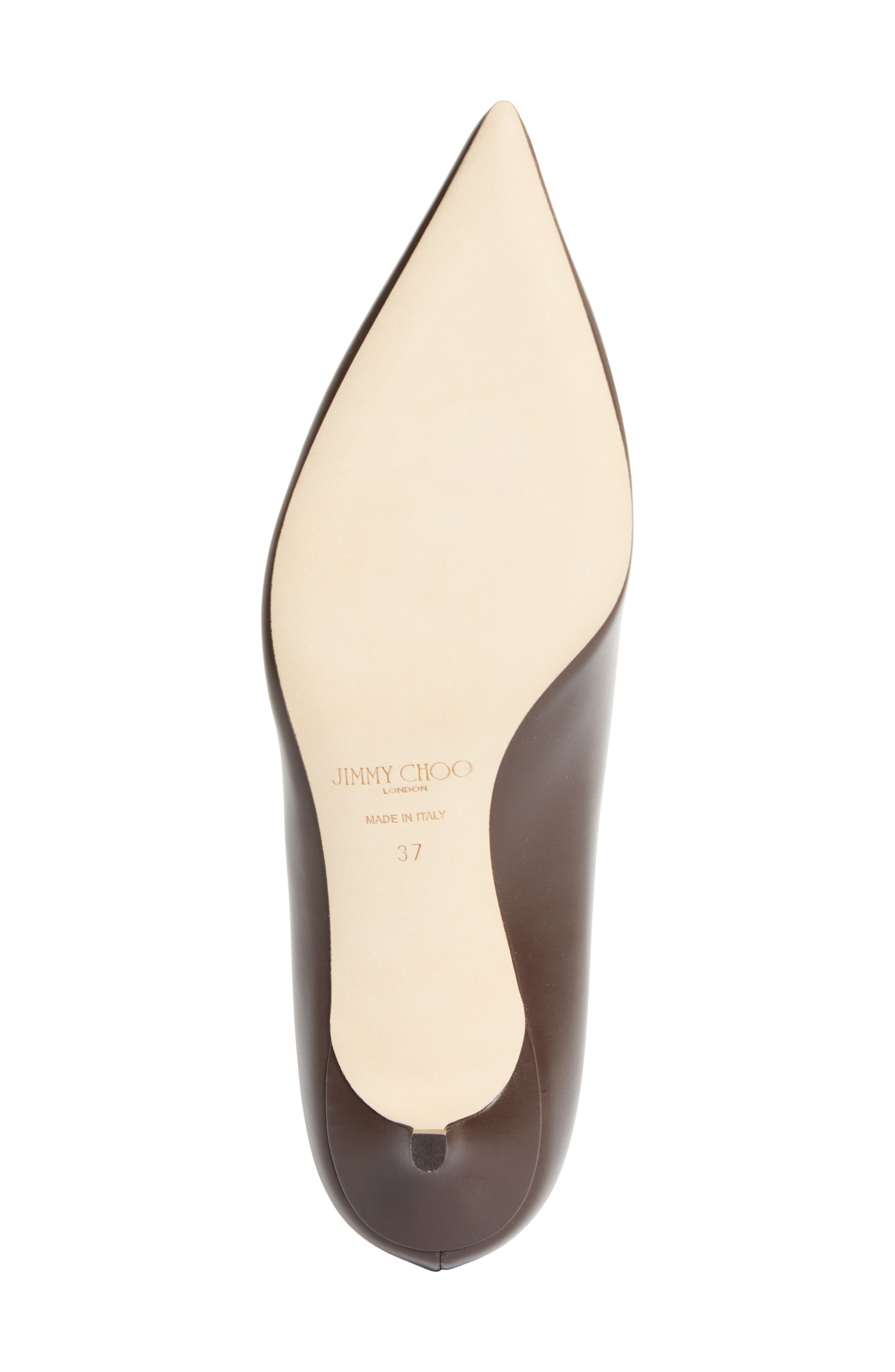 Jimmy Choo Amelia Pointed Toe Kitten Heel Pump, Alternate, color, Chocolate